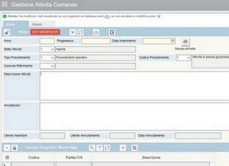 Gestione Attività Comando Gestione Attività Comando